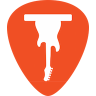 Logo of a guitar meshed with the letter T